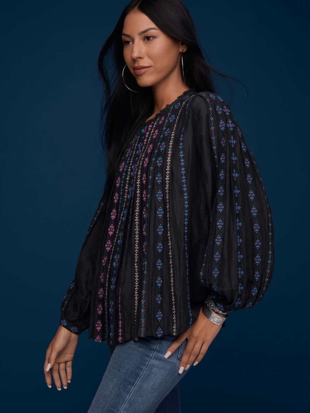 Johnny Was Calico embroidered blouse - Picture 1 of 7